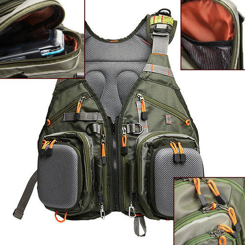 multi function fishing backpack vest professional Portable Telescopic fly fishing rod reel fishing line combo Set fishing gear