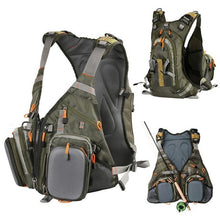 multi function fishing backpack vest professional Portable Telescopic fly fishing rod reel fishing line combo Set fishing gear