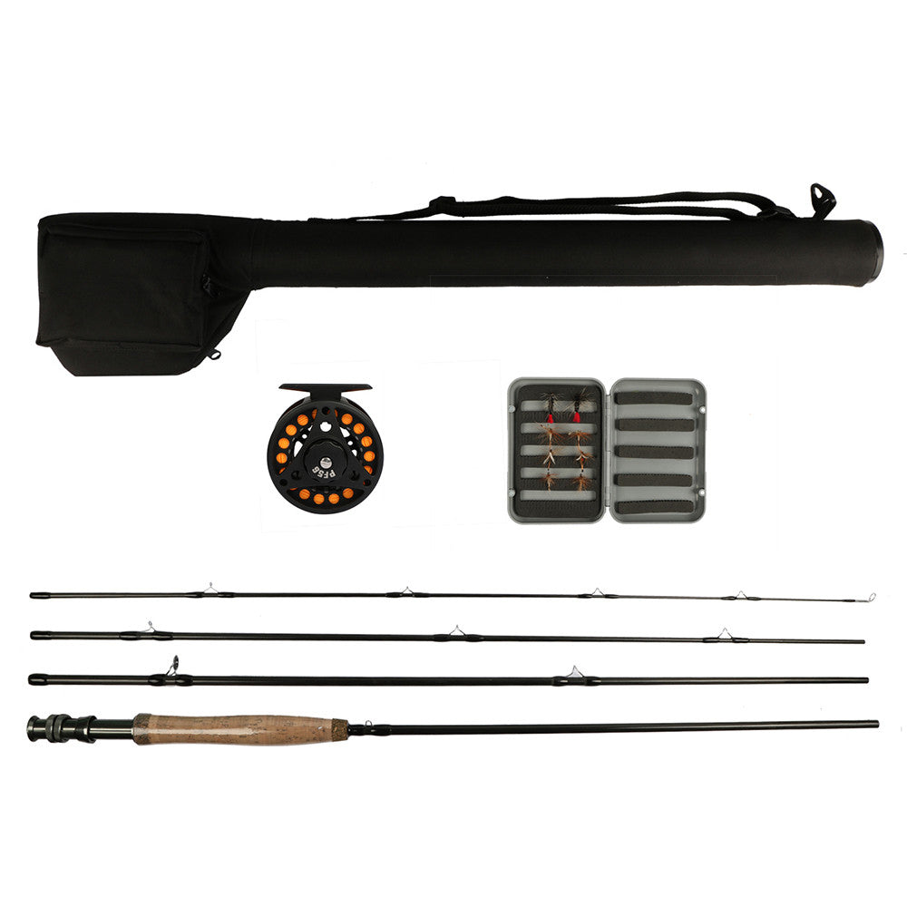 5/6 Fly Fishing Set Rod Combo with Aluminum Fly Fishing Reel,Carbon Fiber Fishing Rod,Dry Flies Tapered Leader For Fishing