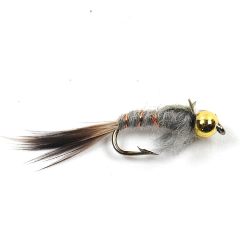 10PCS 10# Wifreo Beadhead Grey Hare's Ear Nymph Fly Trout Fly Fishing Baits
