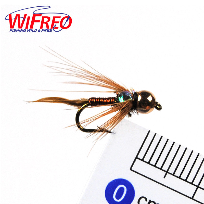 10PCS 12# Wifreo Copper John Fly Brass Head Nymph Stone Fly Fishing Bait / Lure for Trout