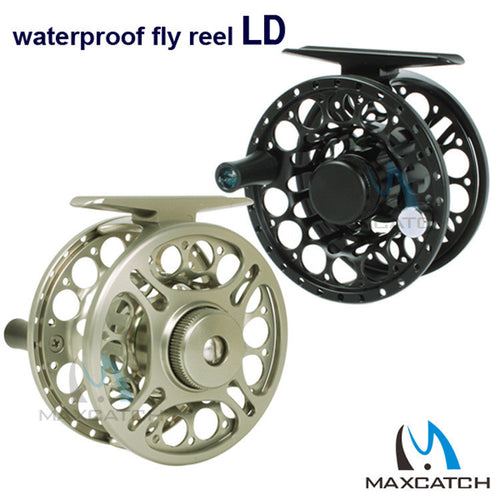 LD 2/3, 3/4, 5/6, 7/8 WT Fly Fishing Reel Saltwater Waterproof CNC Machine Cut Aluminum Alloy Fly Reel Coil Molinete Pesca 2+1BB