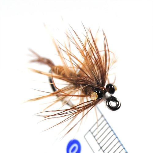 10PCS 6# Wifreo Brown Hackle Black Eye Beads Shrimp Fly Trout Fly Fishing Lures