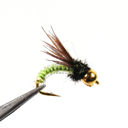 10pcs Beadhead PM Caddis #14, Nymphs, Dry Fly Fishing Trout Flies