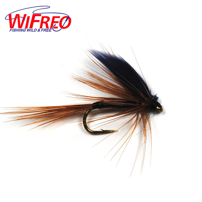 10PCS 10# Wifreo Fly Fishing Trout Black Wing Brown Mayfly