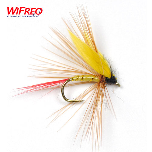 10PCS Wifreo 12#  Sick Yellow Sally Fly May Fly Trout Fishing Flies with Free Box