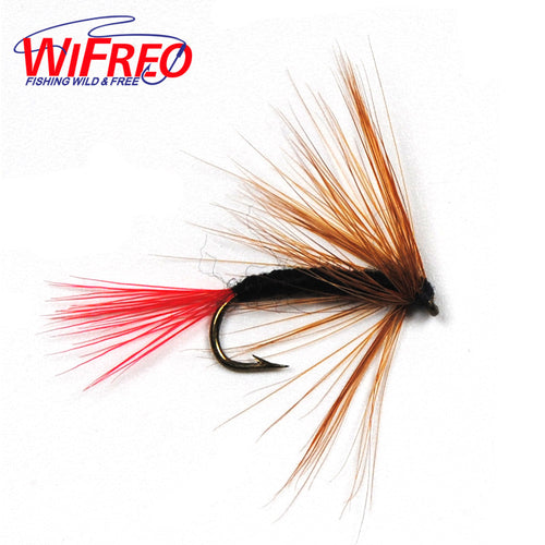 10PCS 10# Brown Hackle May Fly Red Tail Fishing Fly Trout Baits Lure