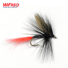 10PCS WIFREO 10# Red Tail Black Fly Wet Trout Fishing Flies Free Box Package