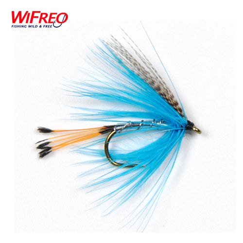 10PCS Wifreo #12 Blue Silver Trout Fishing Fly Pheasant Tail