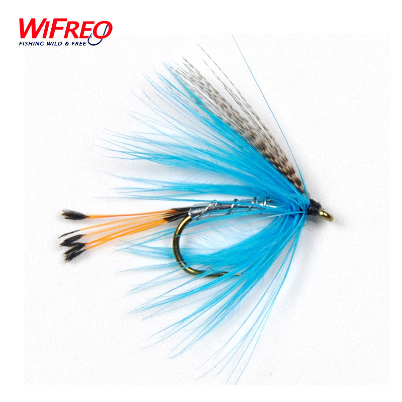 10PCS Wifreo #12 Blue Silver Trout Fishing Fly Pheasant Tail