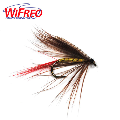 10PCS 10# Grey Wing Gold Rib May Fly Wet Flies for Trout Fly Fishing