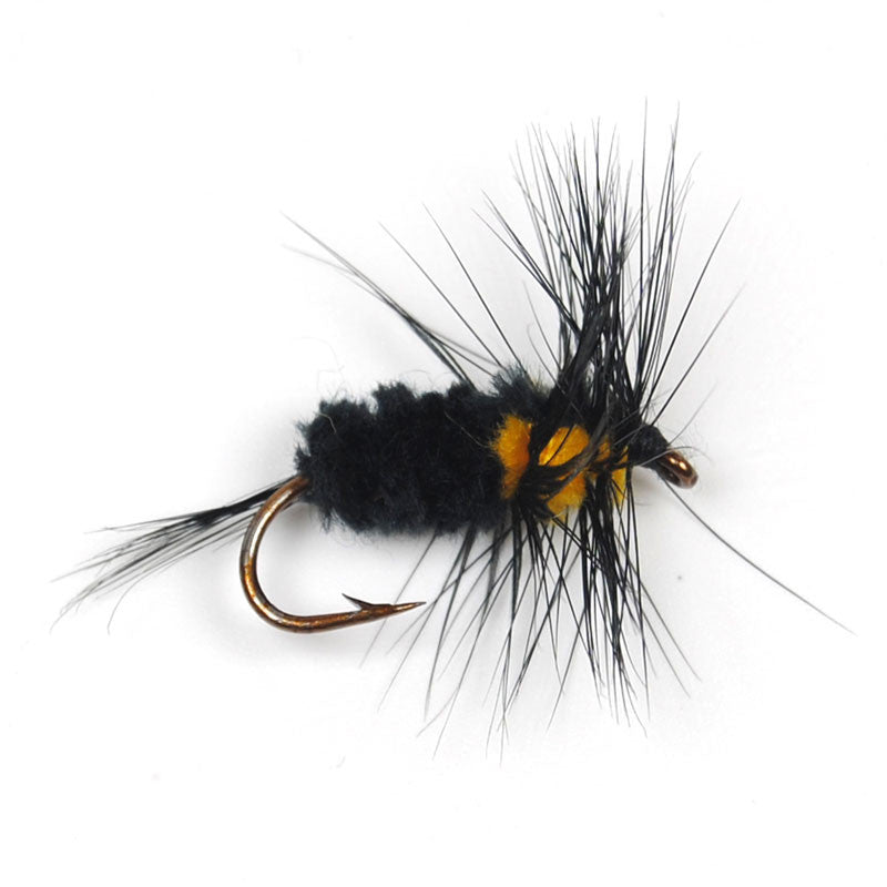 10pcs #6 Orange Throat Fly Fishing Bug Lures Trout Fishing Wooly Bugger