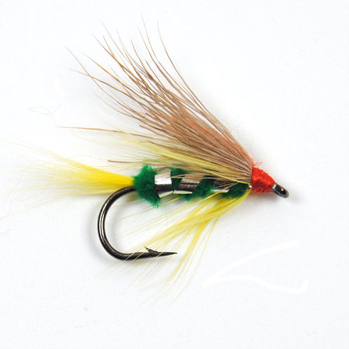 10PCS 6# Wifreo Trout Fishing Wet Fly Green Body Yellow Tail Silver Rib