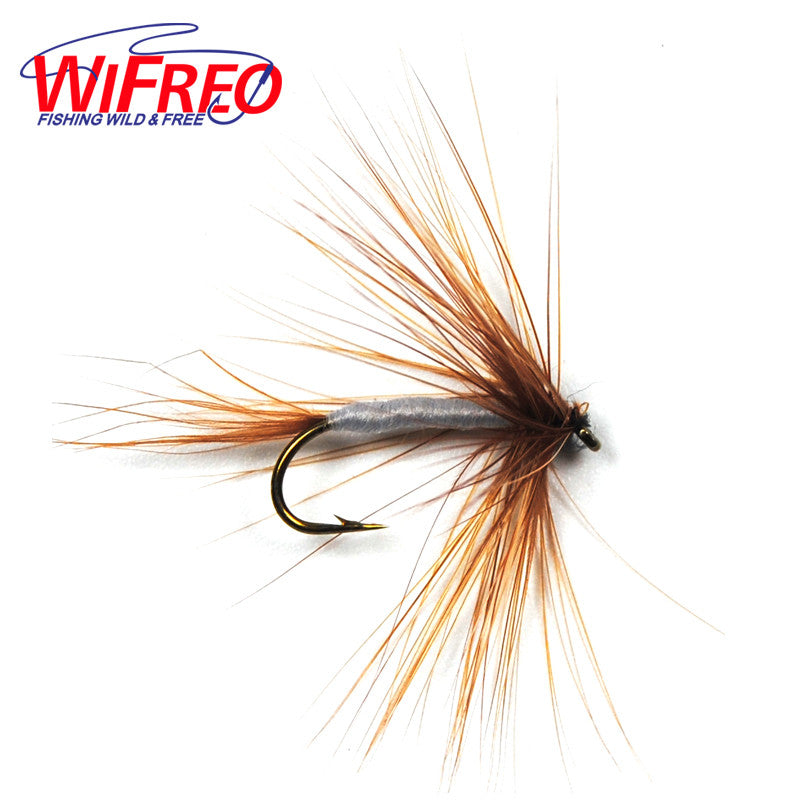 10PCS 10# Wifreo Brown Hackle Dun Fly for Fly Fishing Trout We Flies
