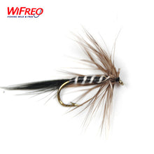 [10 PCS]  Zebra Fly Mosquito Fly Grey Red for Trout Fishing Wifreo Size 10 or 12 with Free Box