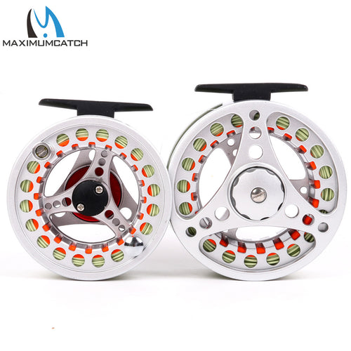 Maximumcatch 5/6WT & 7/8WT Fly Reel Combo Silver BLC Pre-Spooled Fly Fishing Reel &  Fly Line